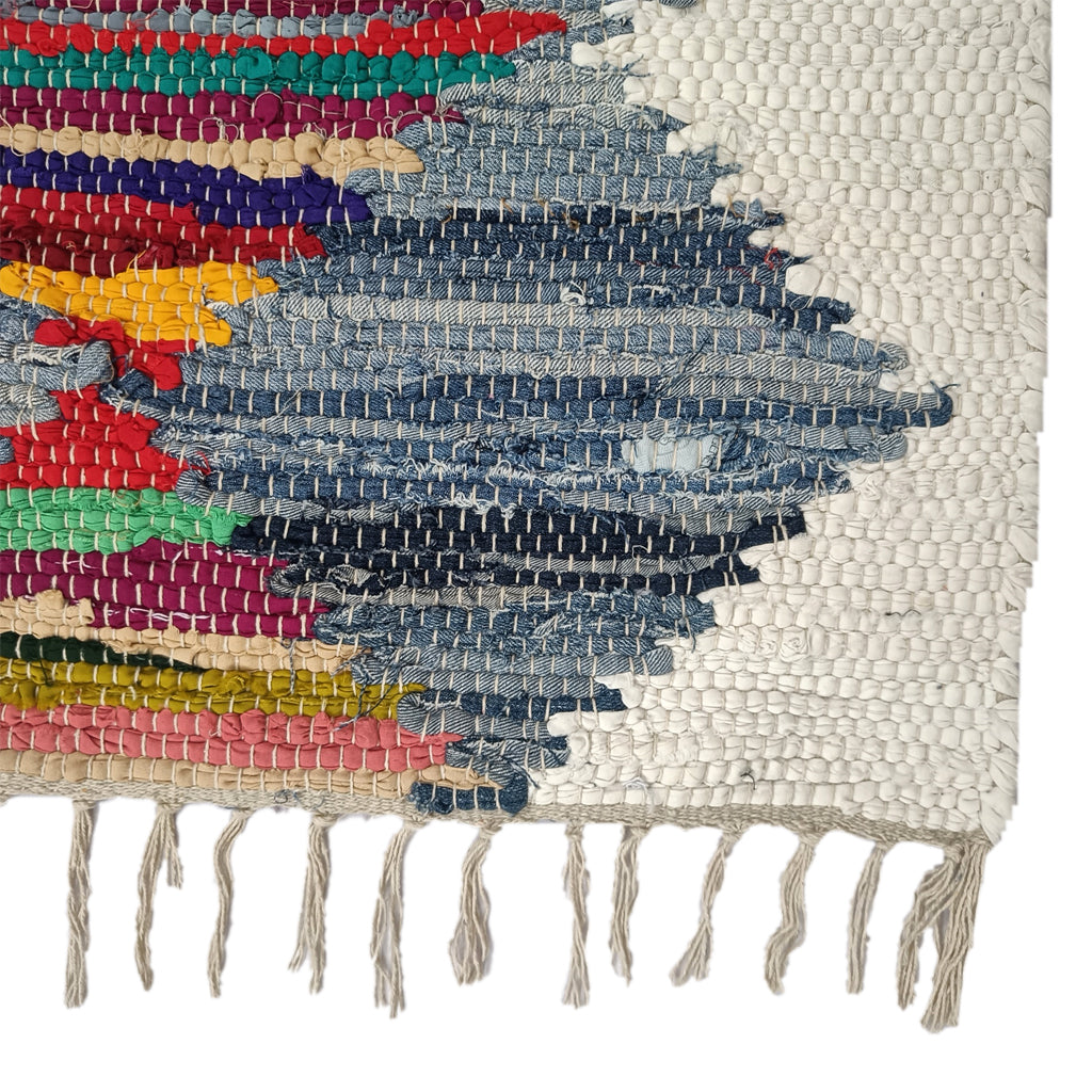 Beautiful Handwoven Sustainable Multicolour Chindi Rag Rug
