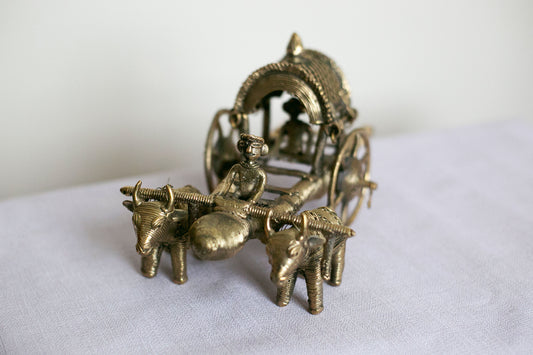 Authentic Dhokra Casted Bullock Cart Made by Tribal Artisans
