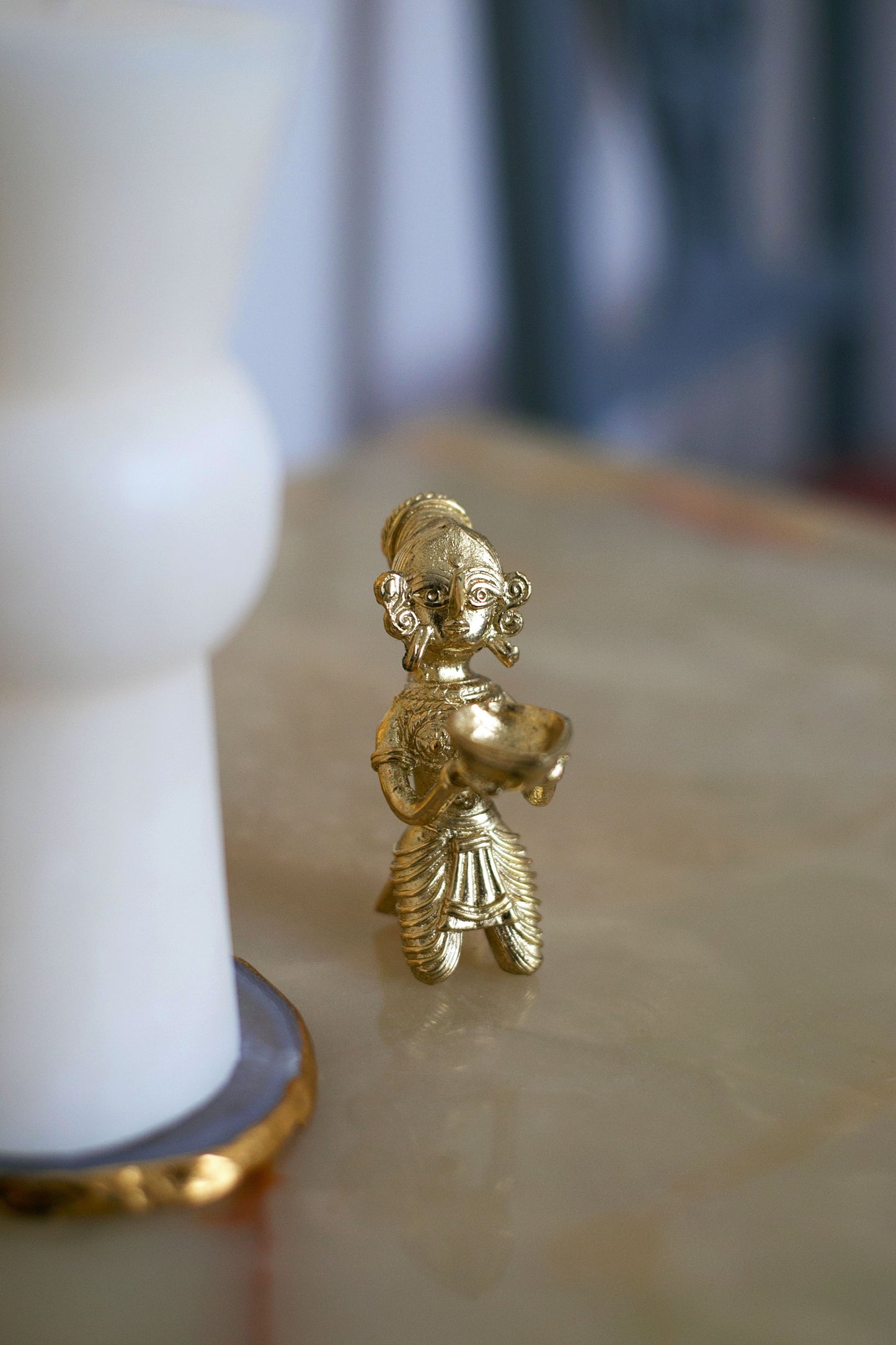 Brass Vintage Lady Diya