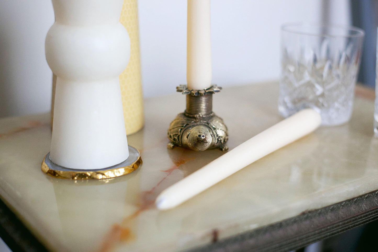 Brass Dhokra Casted Tortoise Candle Holder Made by Tribal Artisan