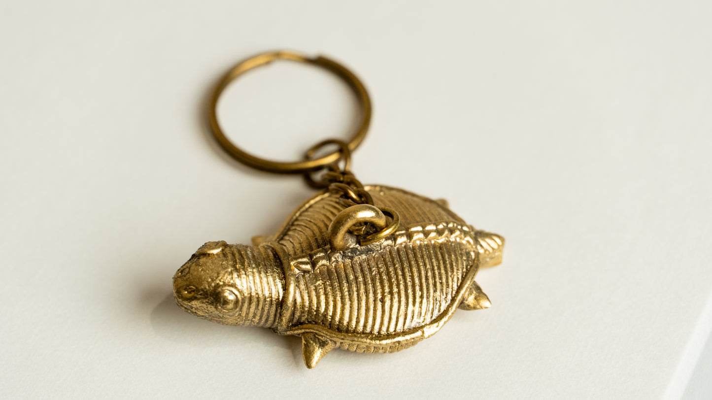 Dhokra Handmade Turtle Keychain