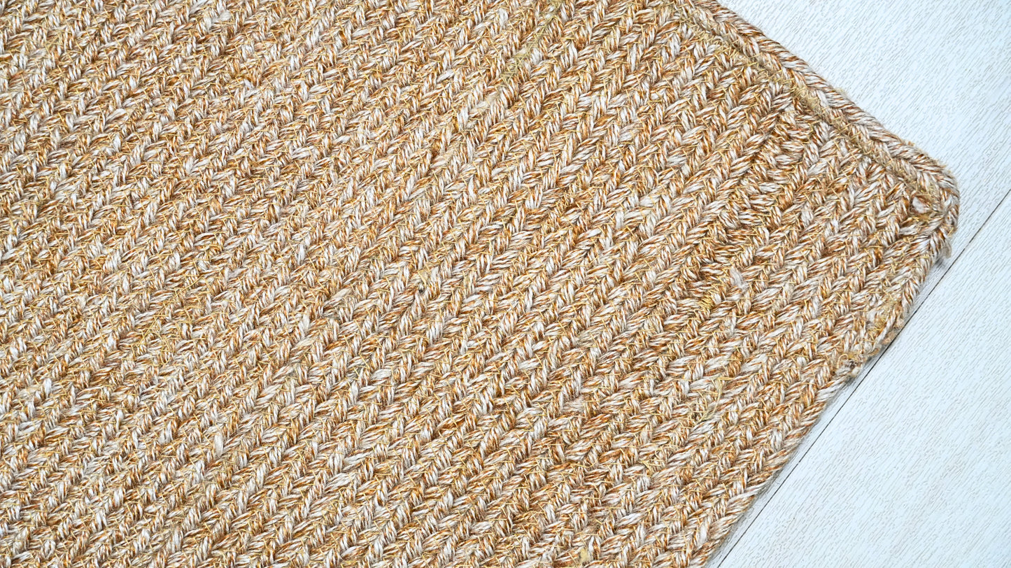 DivineHandicrafts Rectangle Jute Rug Natural Braided Runner
