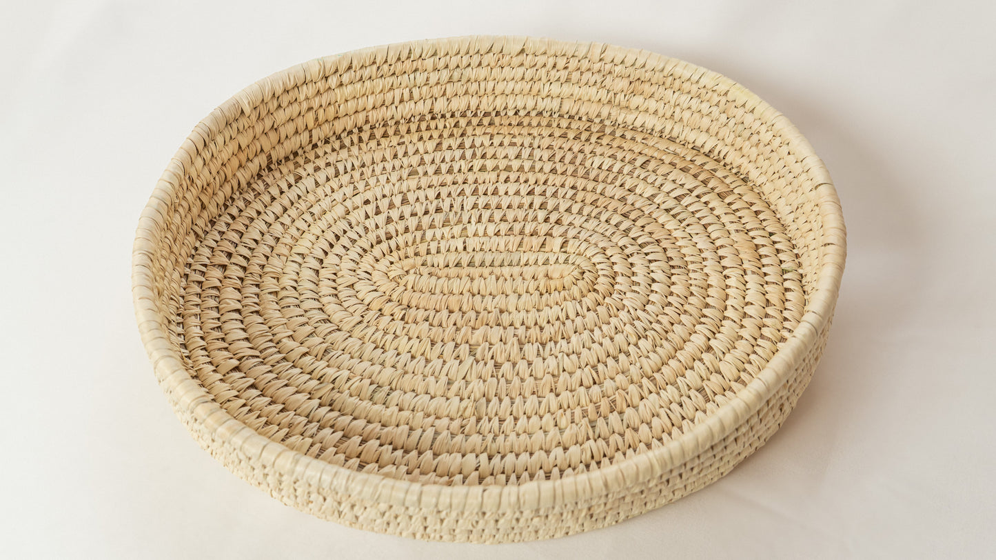Handmade Sabai Natural Beige Serving Tray, Kitchen Decor, Home Organiser