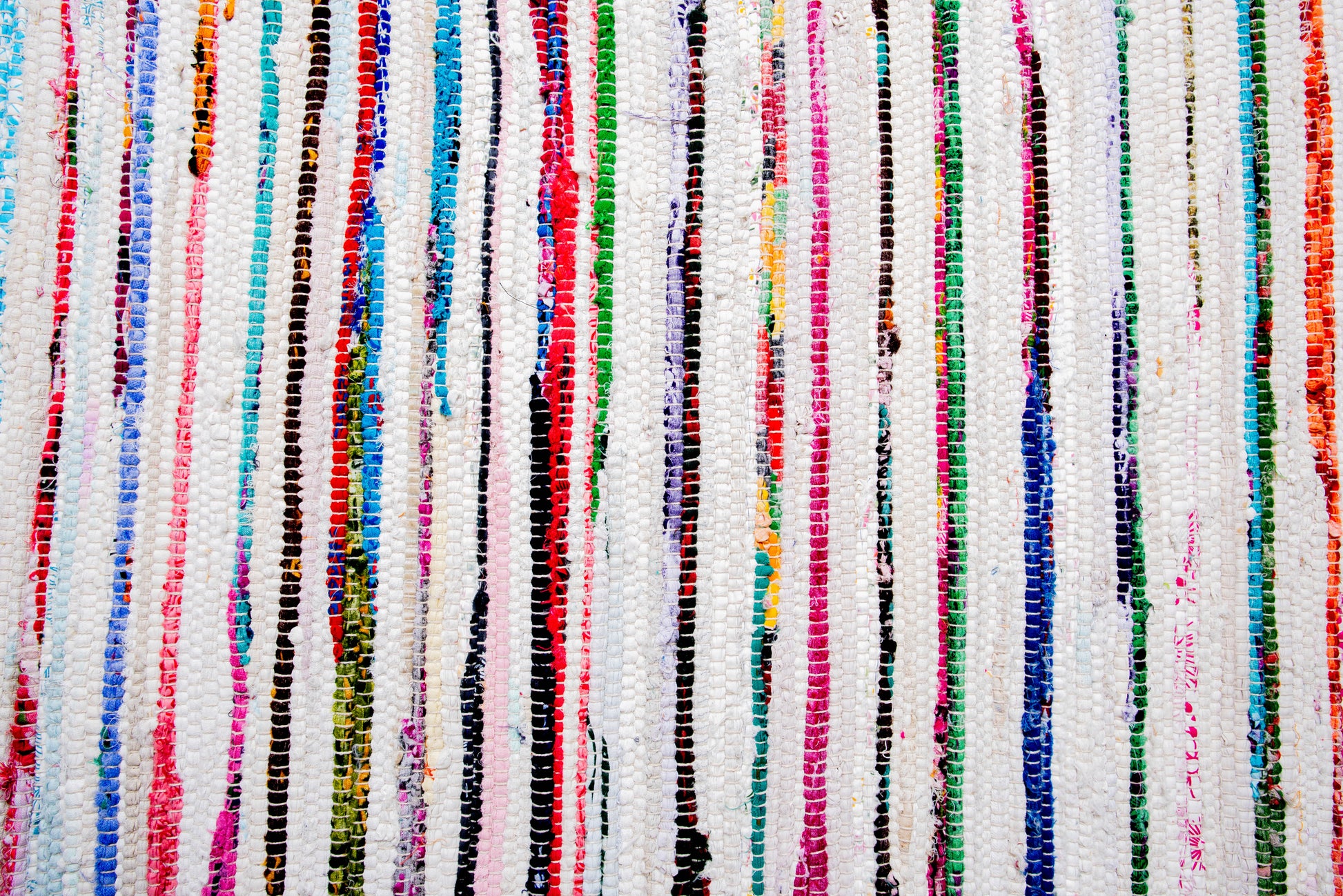 Cotton stripe chindi rag rug