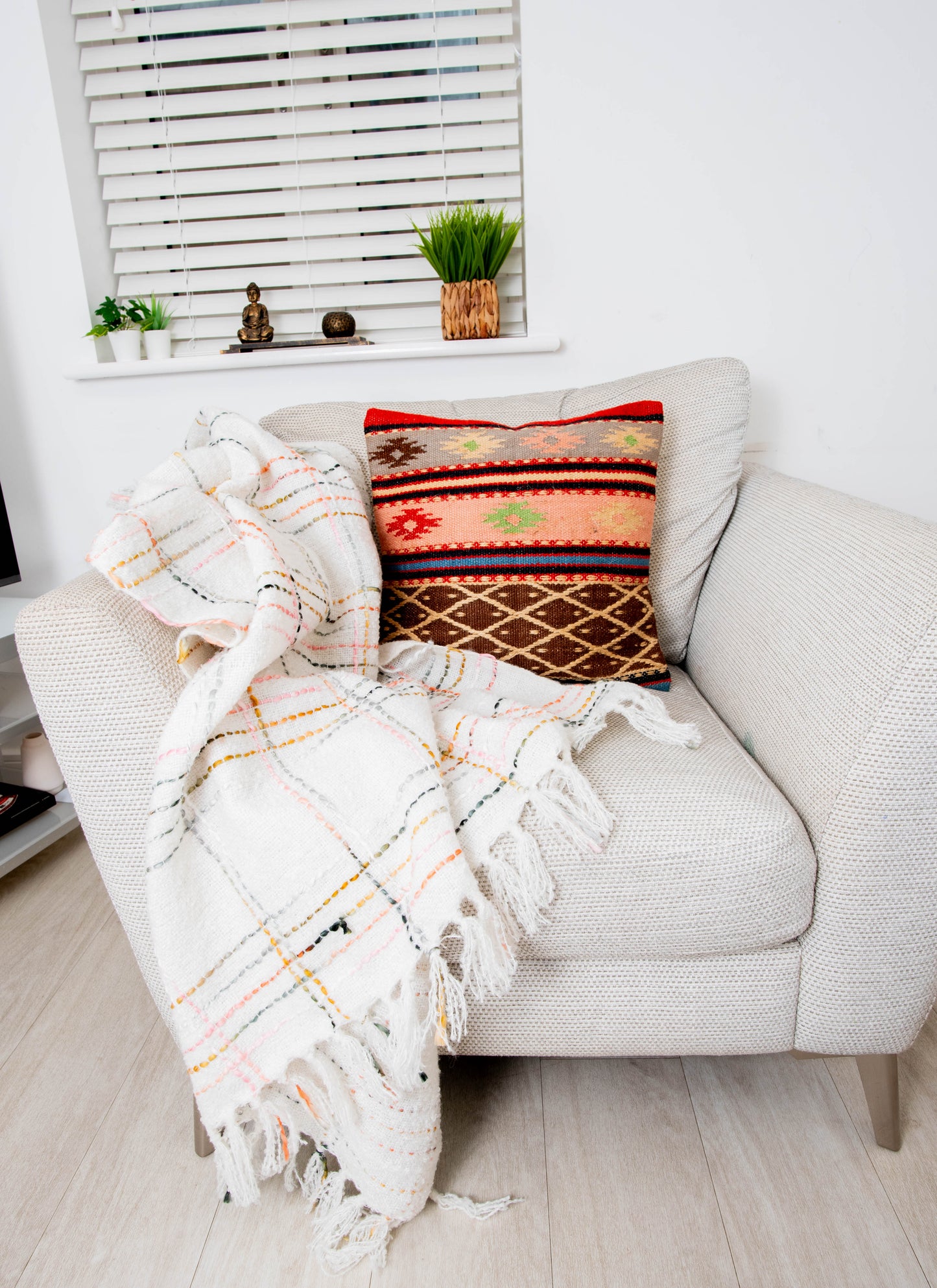 Jute Multicolour Cushion