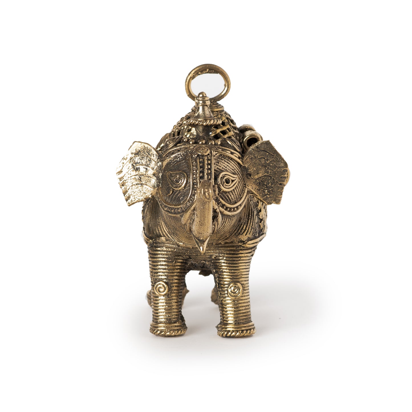Handmade Dhokra Brass Elephant Small Jewellery Box