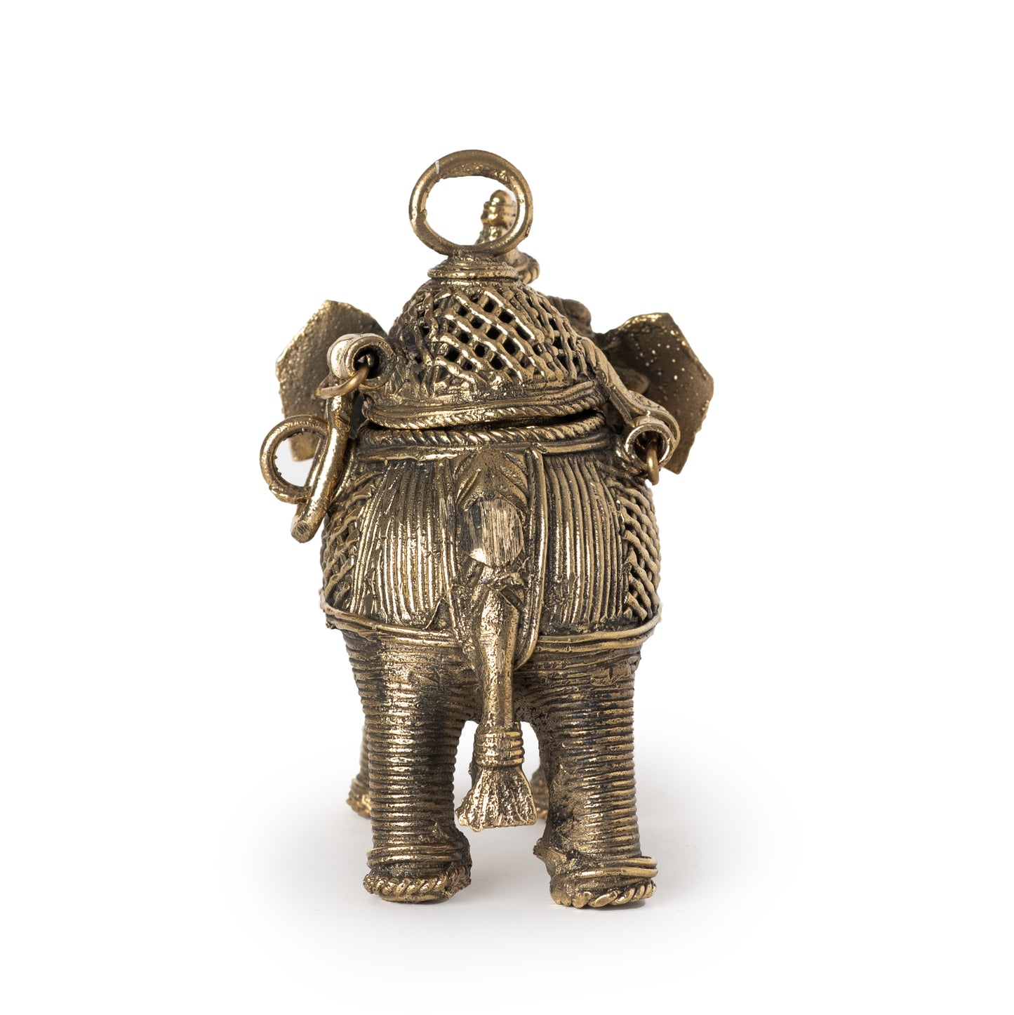 Handmade Dhokra Brass Elephant Small Jewellery Box