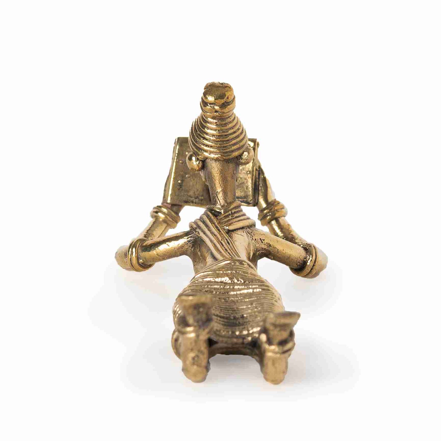Artisan wood carved figure, rustic and elegant décor piece