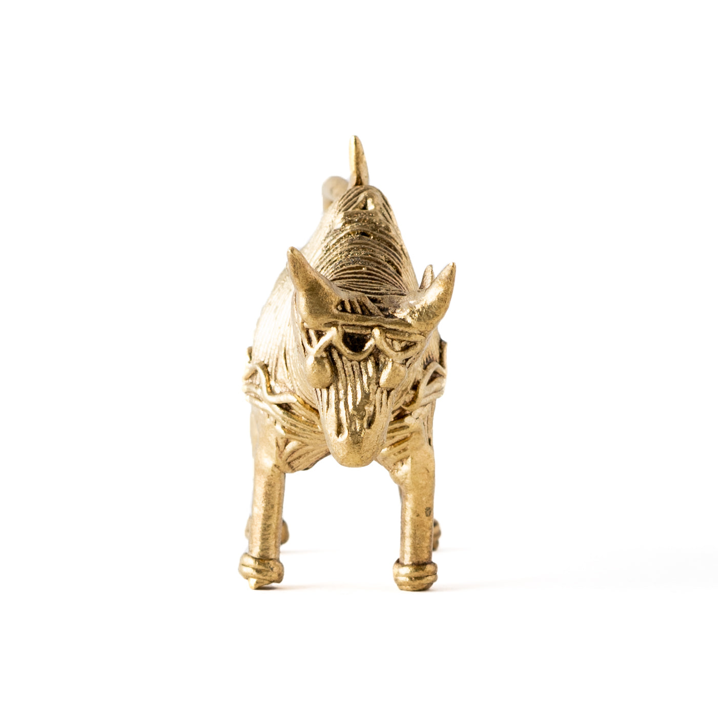 Vintage Style Golden Metal Medium Bull Figurine