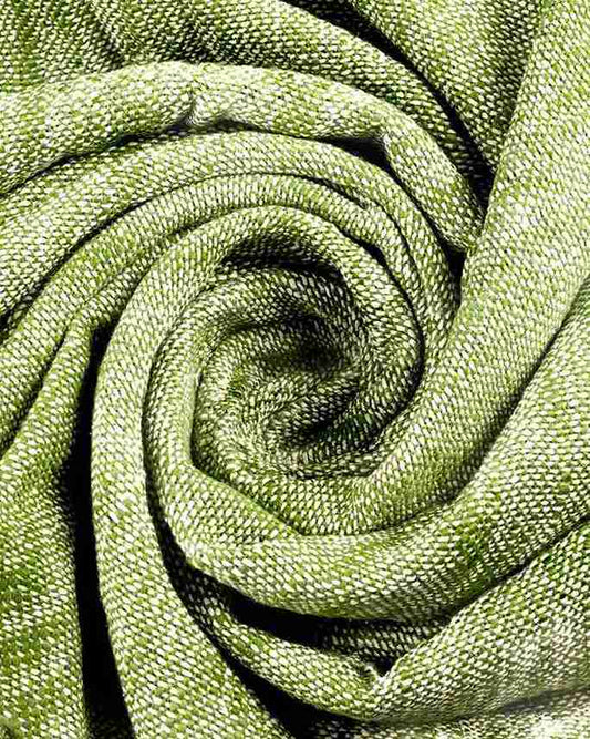 Green and White Patterned Throw