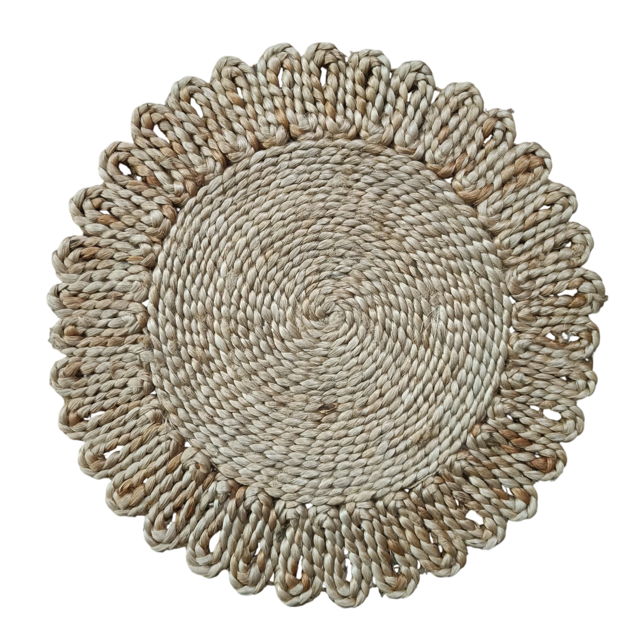 Divinehandicrafts- Rug Jute Hand Woven Round Braided Area Rug Carpet (50 x 50 CM ) for Hallway, Bathrooms, LivingRoom