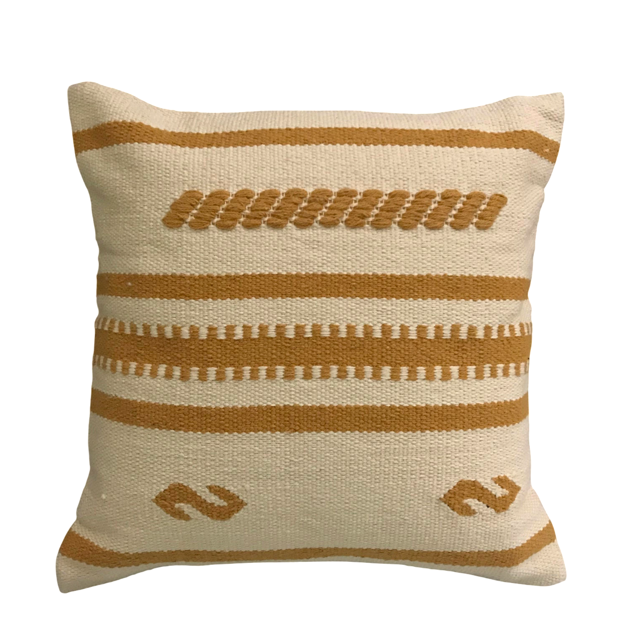 DivineHandicrafts Handcrafted Pure Yellow Family Cotton Cushion Covers-Set of 4