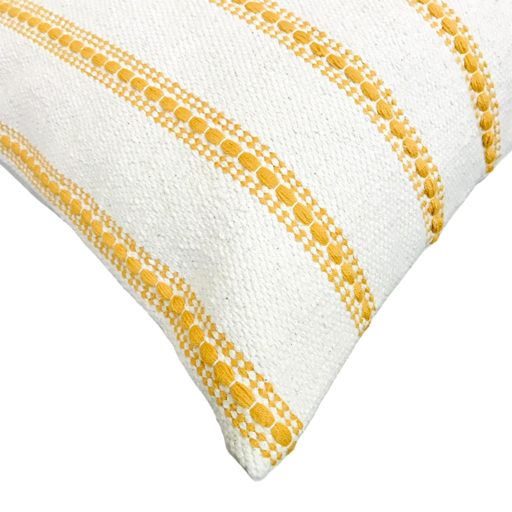 DivineHandicrafts Handcrafted Pure Yellow Family Cotton Cushion Covers-Set of 4