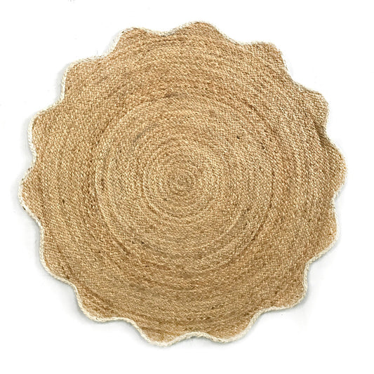 White Border Jute Rug