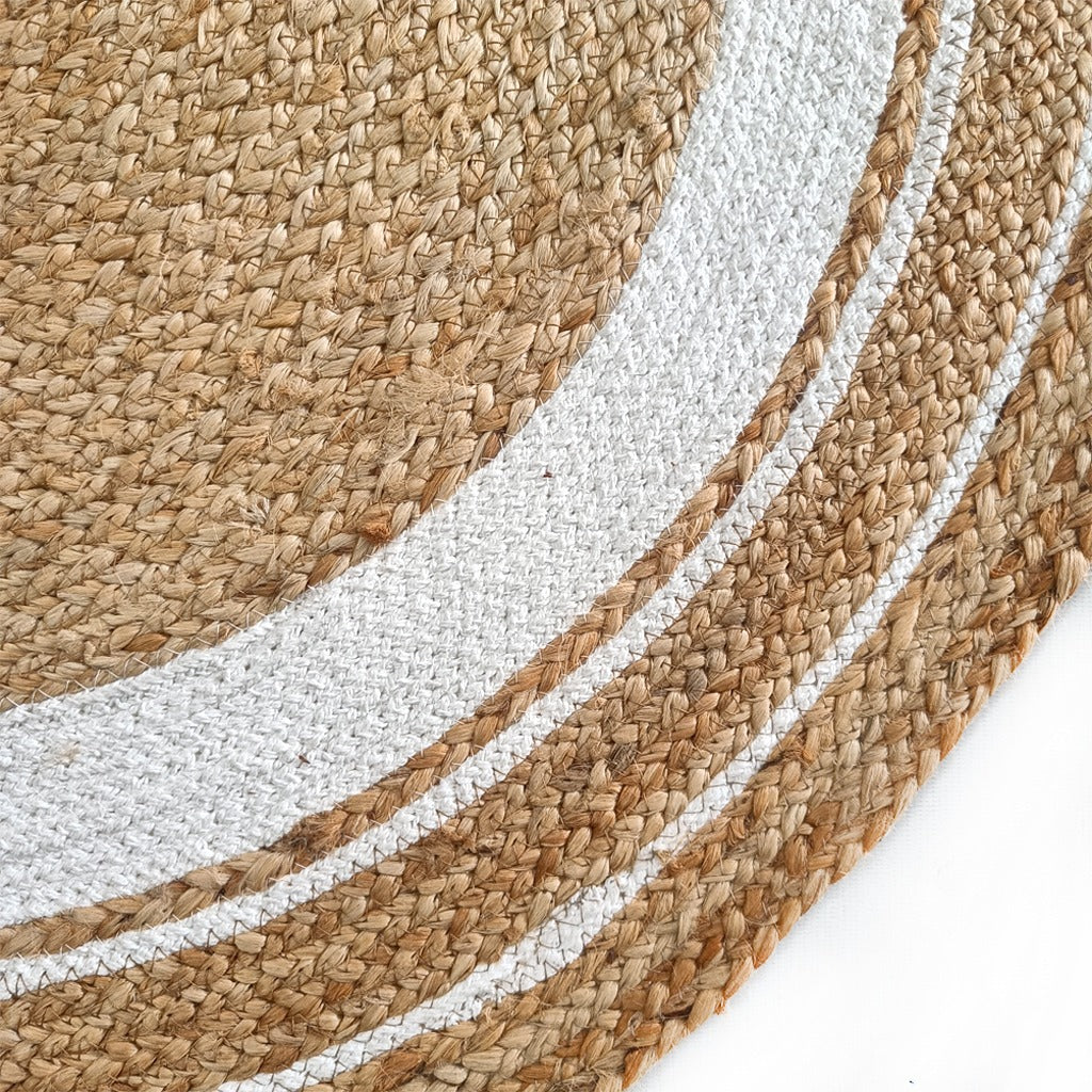 Jute Duck Egg Circle Rug