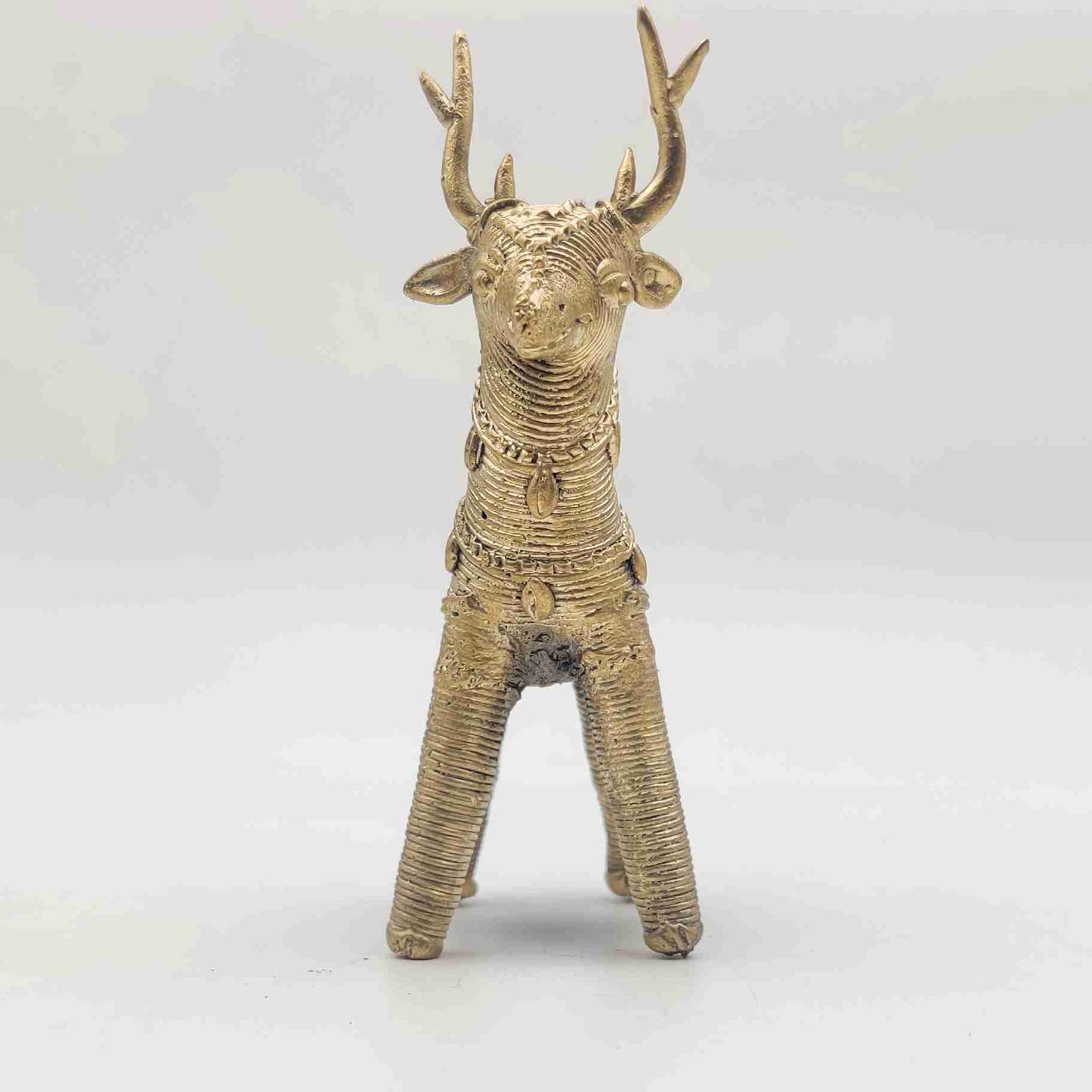 Divine Handicrafts deer1 image – handmade brass deer figurine in Dhokra style
