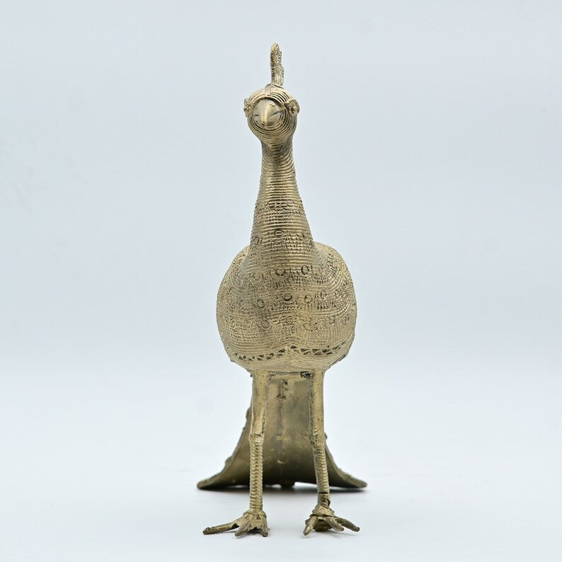 Handmade Metal Peacock Statue Vintage Decorative Gift Bird Art Sculpture