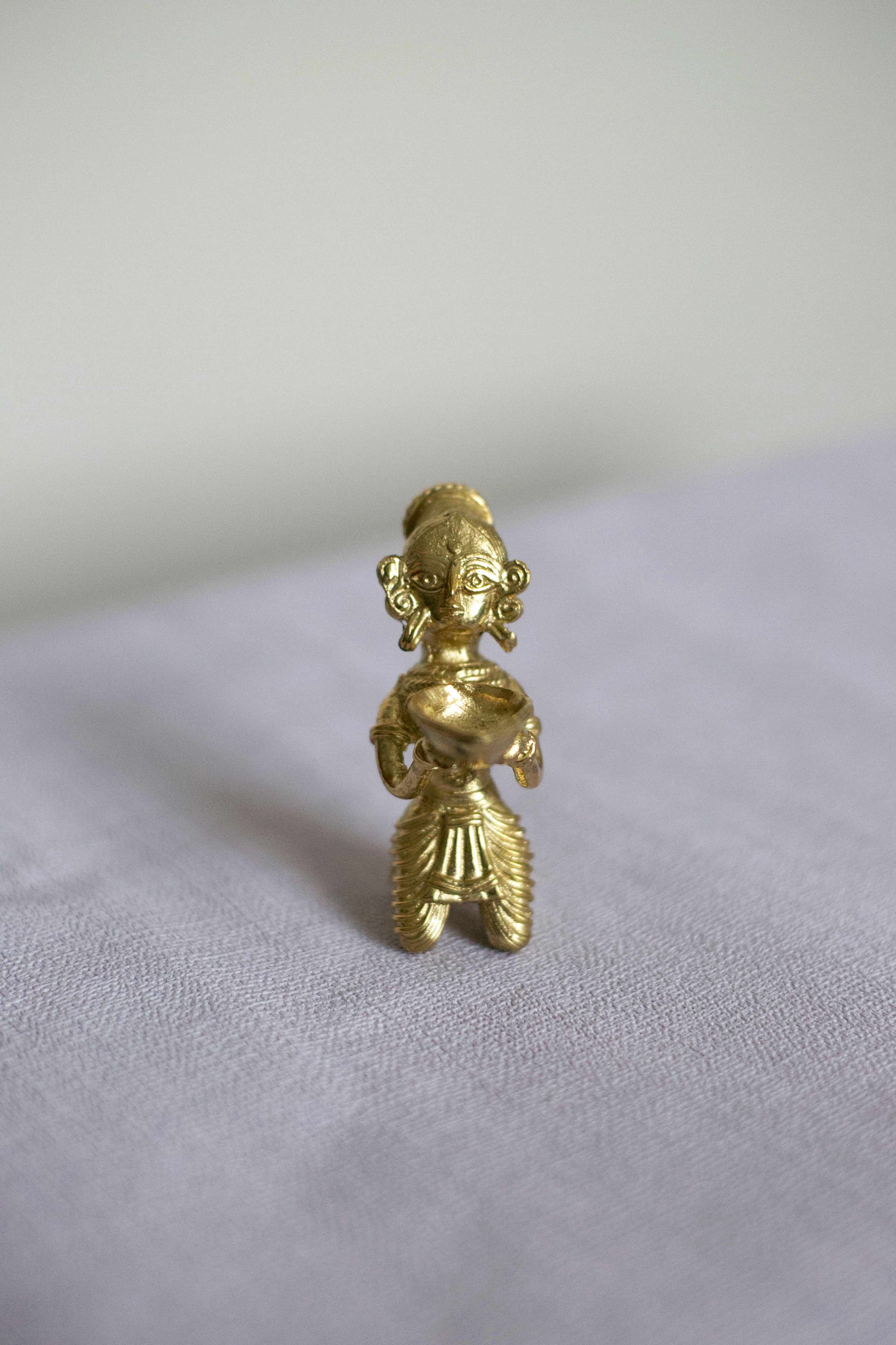Brass Vintage Lady Diya
