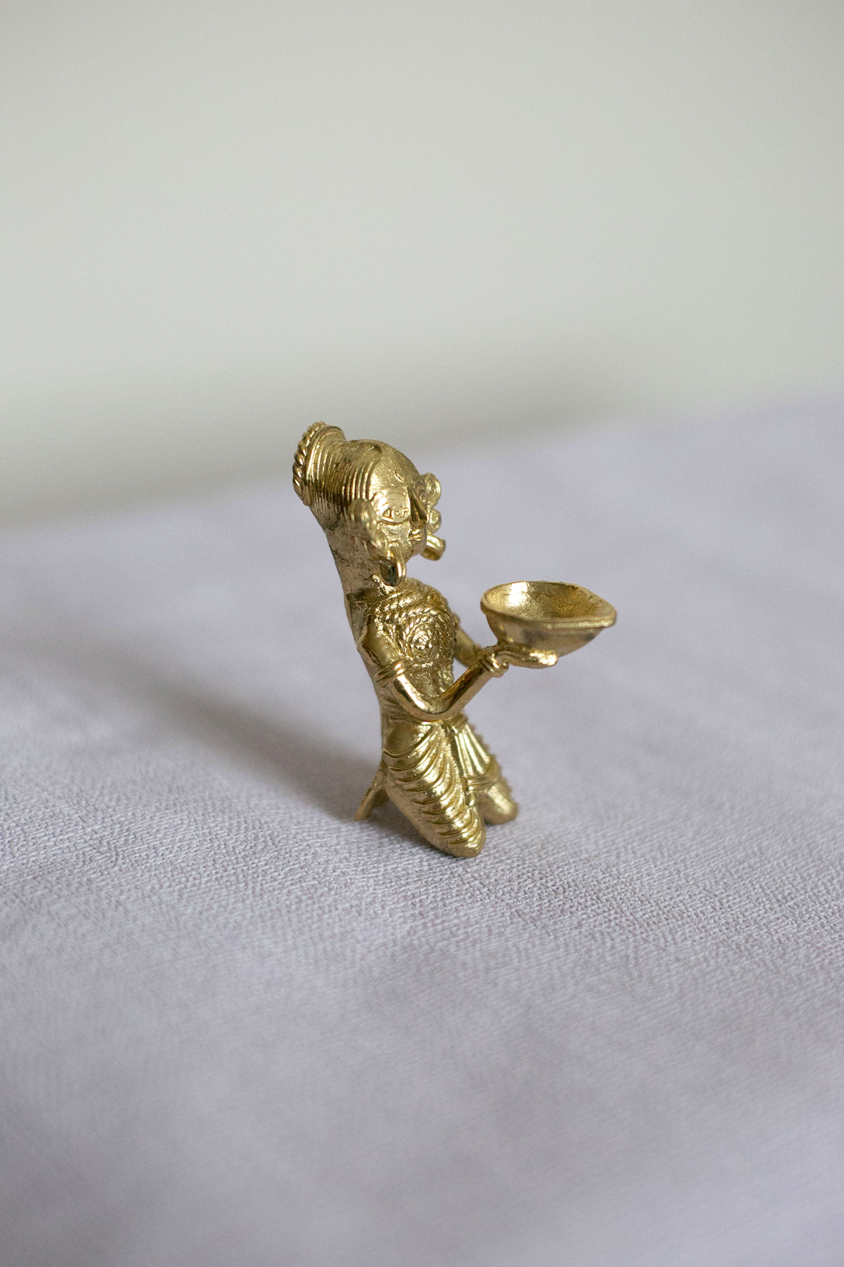 Brass Vintage Lady Diya

