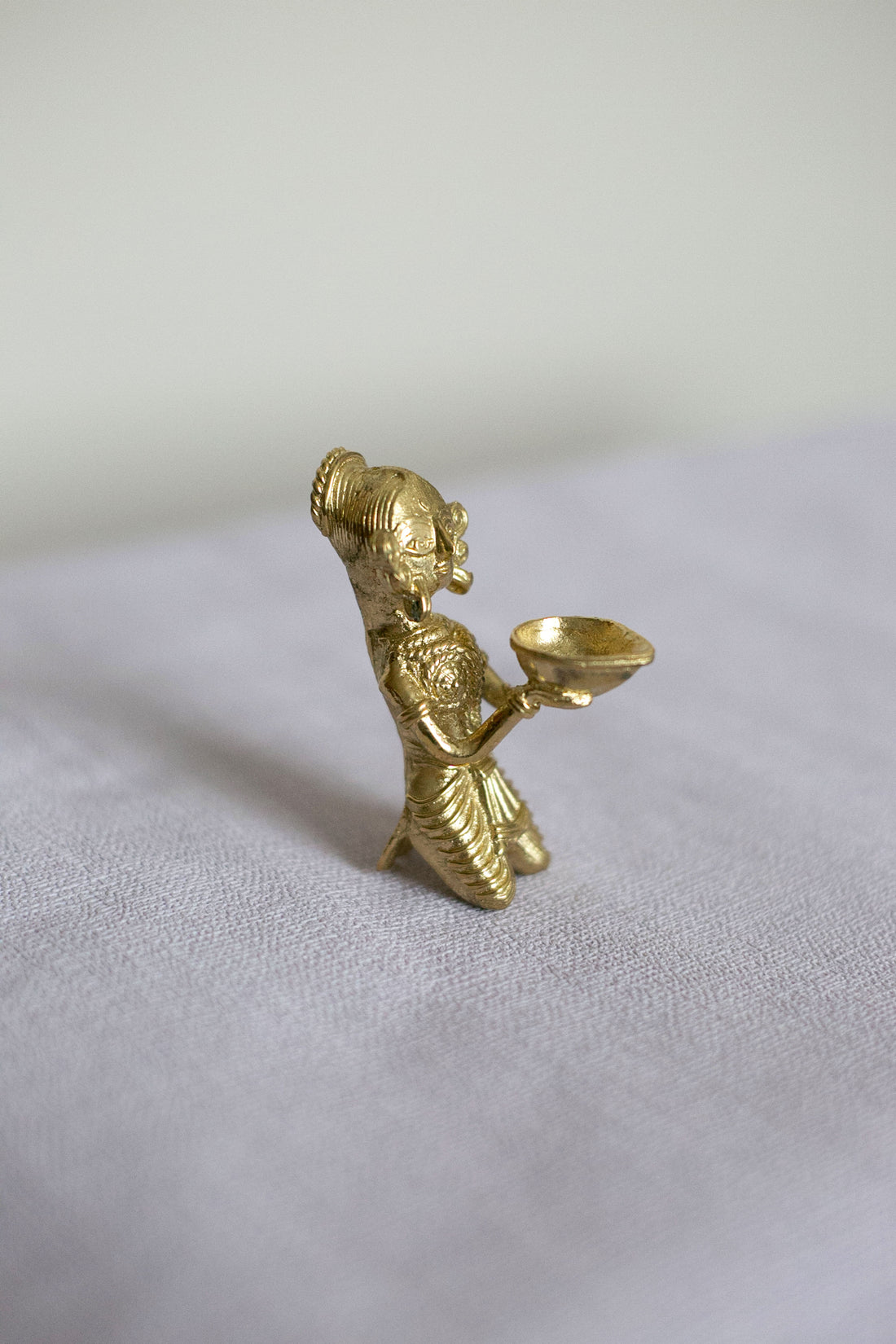 Brass Vintage Lady Diya
