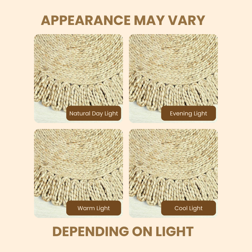 Divine Handicrafts Round Handwoven Jute Rug Braided Rug 50x50 cm