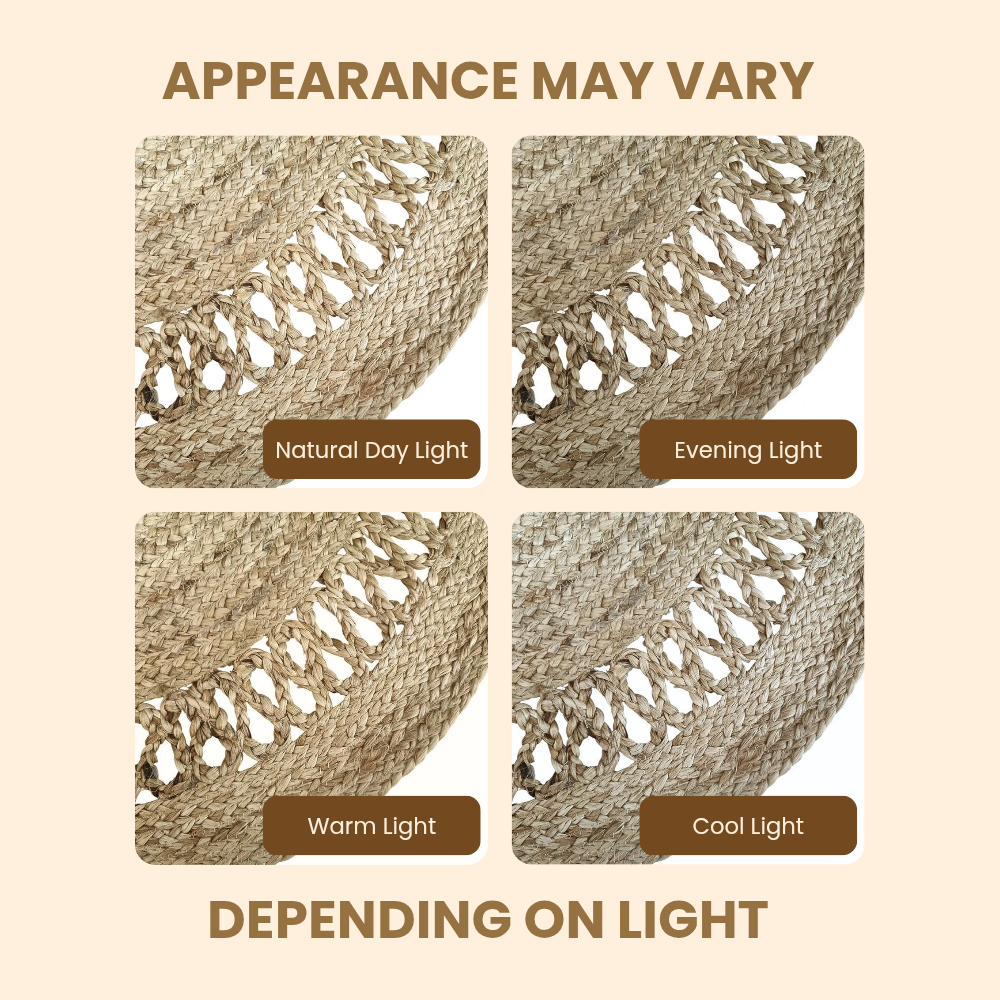 DivineHandicrafts Round Jute Rug, Hand Braided 100% Natural Jute Rug, Hand Woven Reversible Rustic Carpet, Boho Farmhouse Circular Area Rug for Living Room, Bedroom, Kitchen, or Home Decor