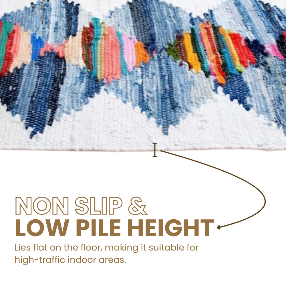 Multicolour Chindi Rag Rug, Recycled Cotton