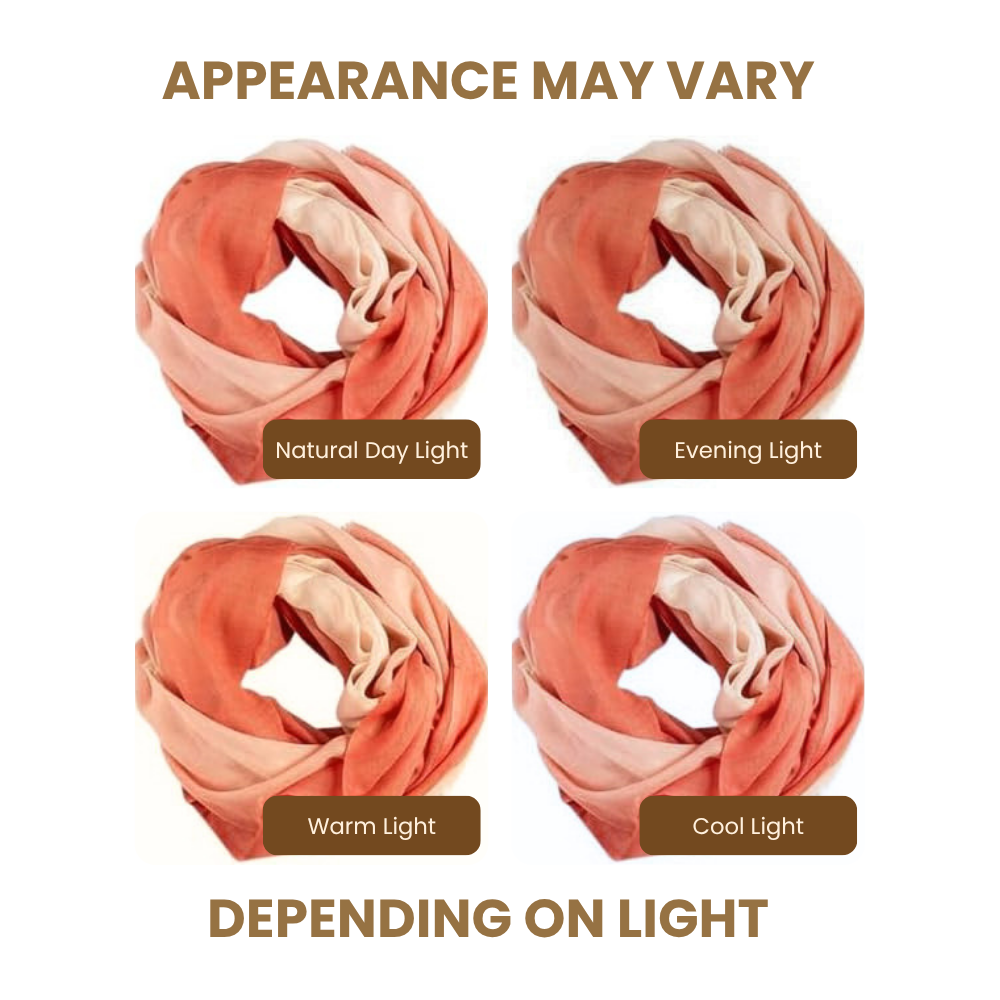 Peach & White Wool Ombré Scarf, Handloom