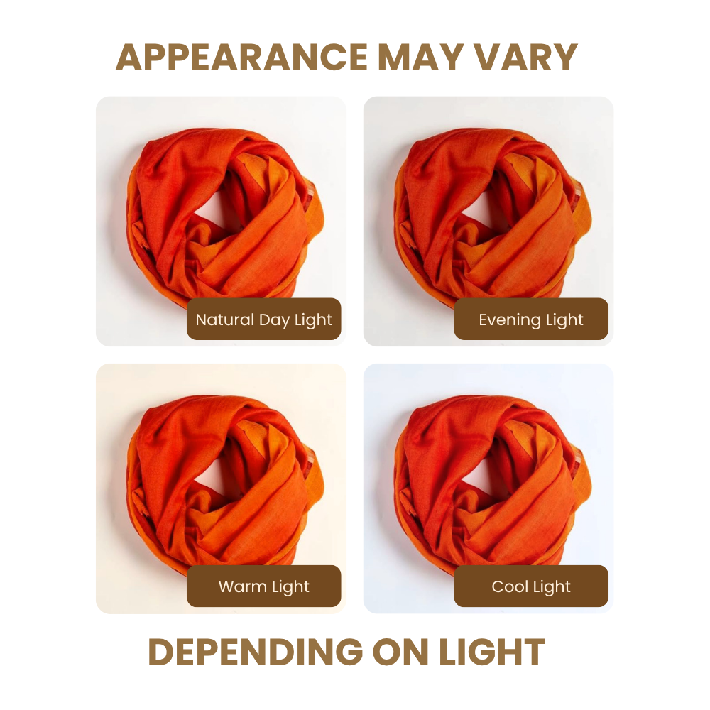 Orange & Red Wool Ombré Scarf, Handloom
