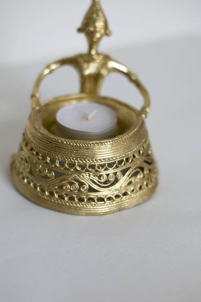 Brass Premium Tealight stand holder with Statue