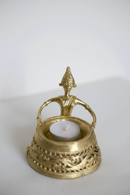 Brass Premium Tealight stand holder with Statue