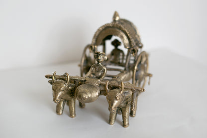 Dhokra Casted Bullock Cart Made by Tribal Artisans