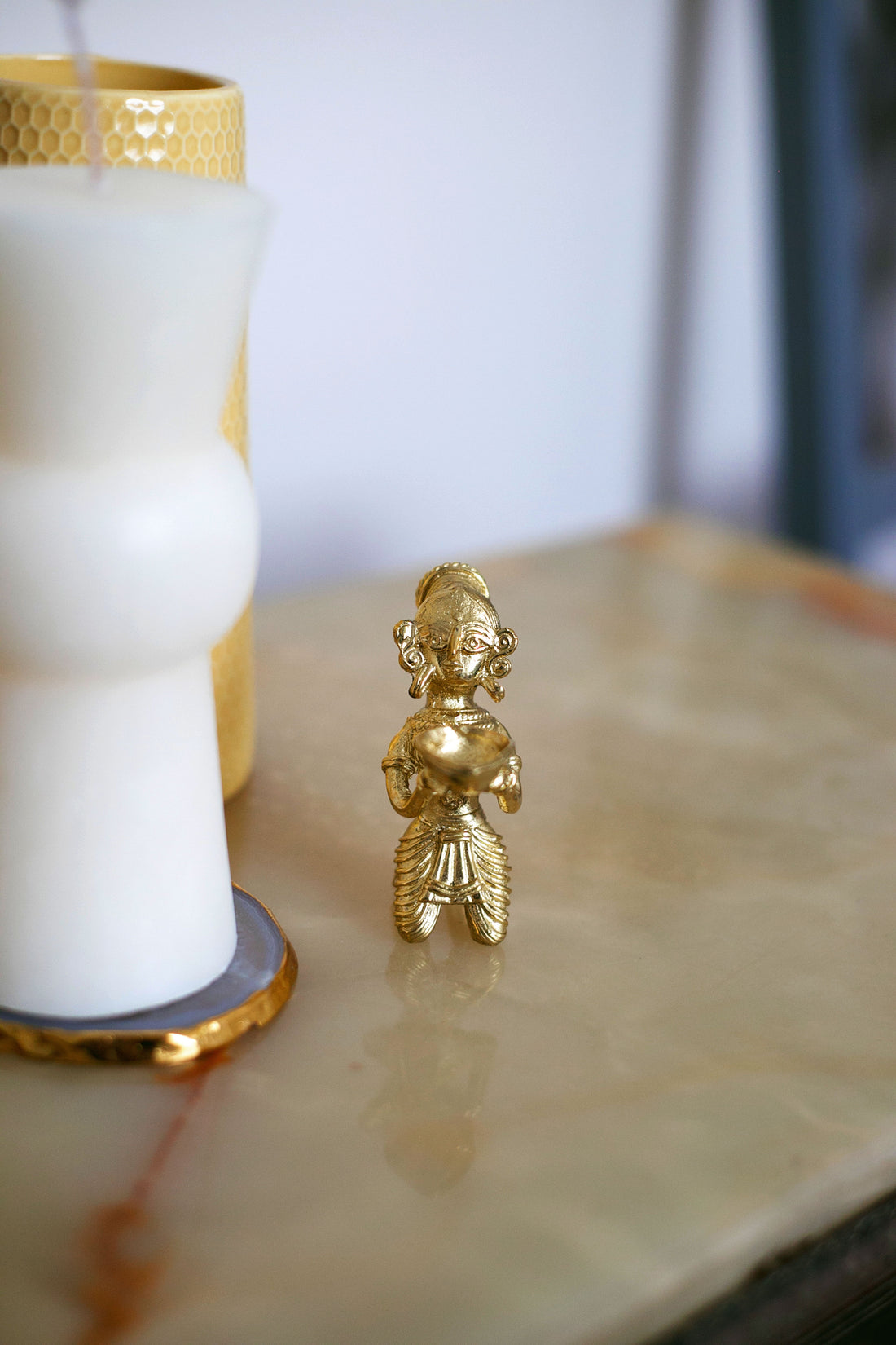 Brass Vintage Lady Diya
