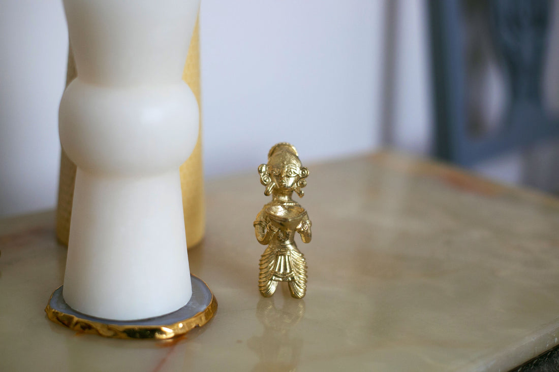 Brass Vintage Lady Diya
