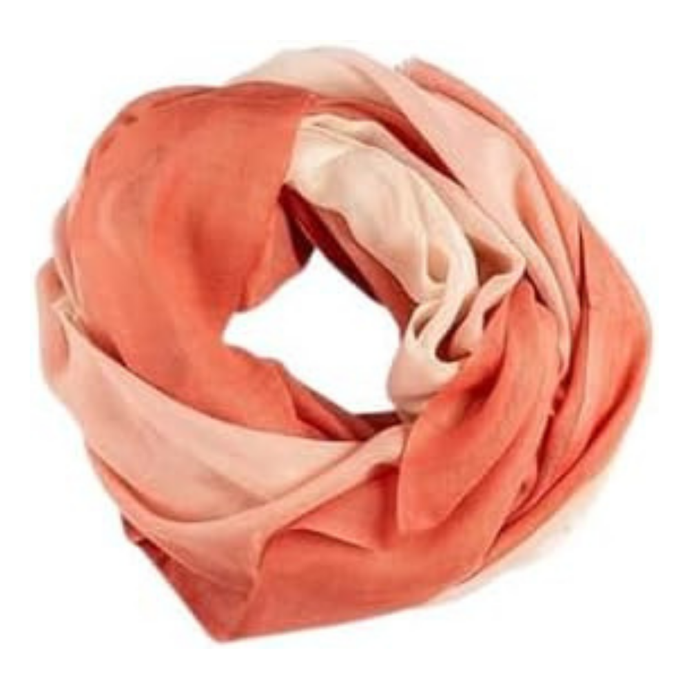 Peach & White Wool Ombré Scarf, Handloom