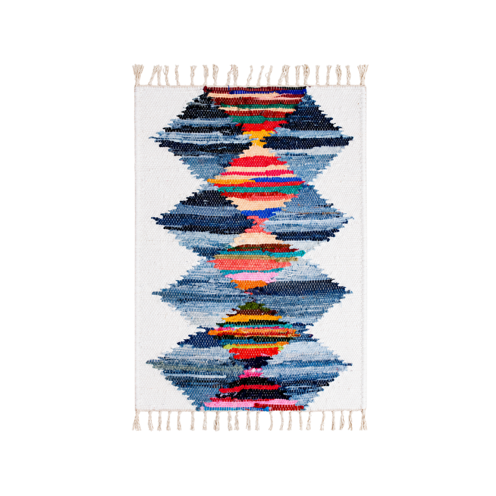 Multicolour Chindi Rag Rug, Recycled Cotton