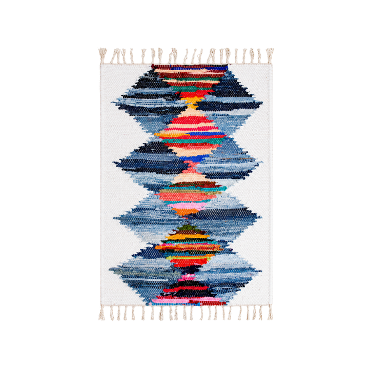 Multicolour Chindi Rag Rug, Recycled Cotton