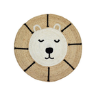 Kids Jute Lion Round Rug 90x90cm