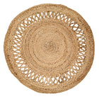 Hand Braided Round Jute Rug Reversible 80cm