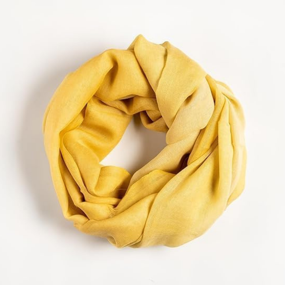 Gold & Yellow Wool Ombré Scarf, Handloom 70x180cm