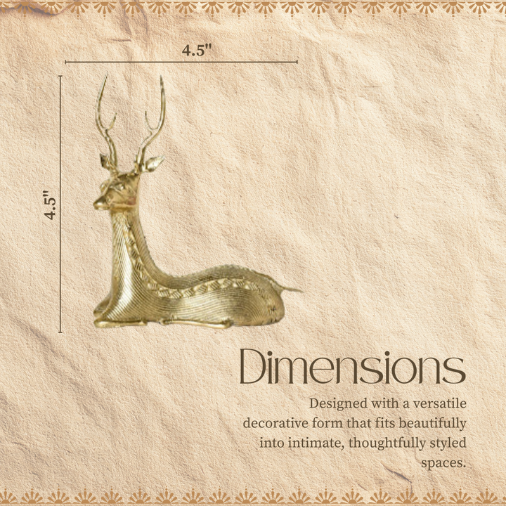 Handmade Brass Sitting Deer Pair (Pack of 2)