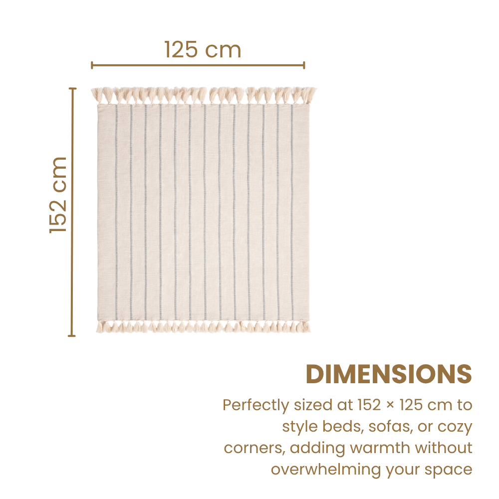 Reversible Cotton Throw Blanket 50x60in