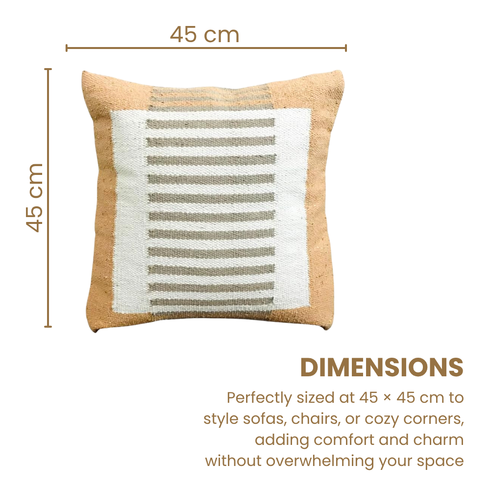Handmade Cotton Beautiful & Decorative Designer Tan Pillow and Cushion Cover for Home Decor (Set of 2)