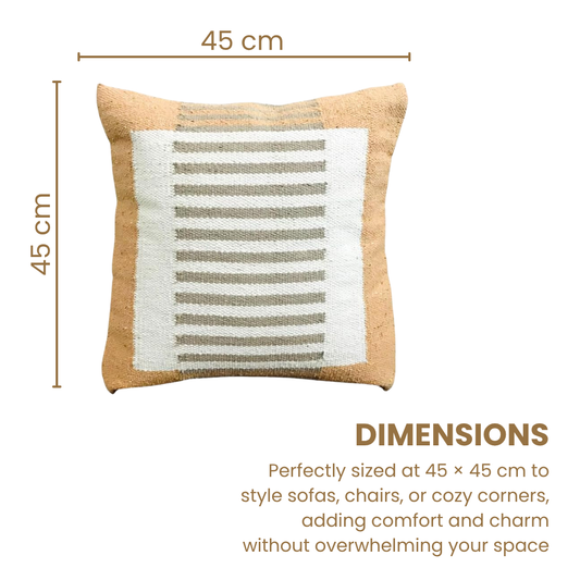 Handmade Cotton Beautiful & Decorative Designer Tan Pillow and Cushion Cover for Home Decor (Set of 2)
