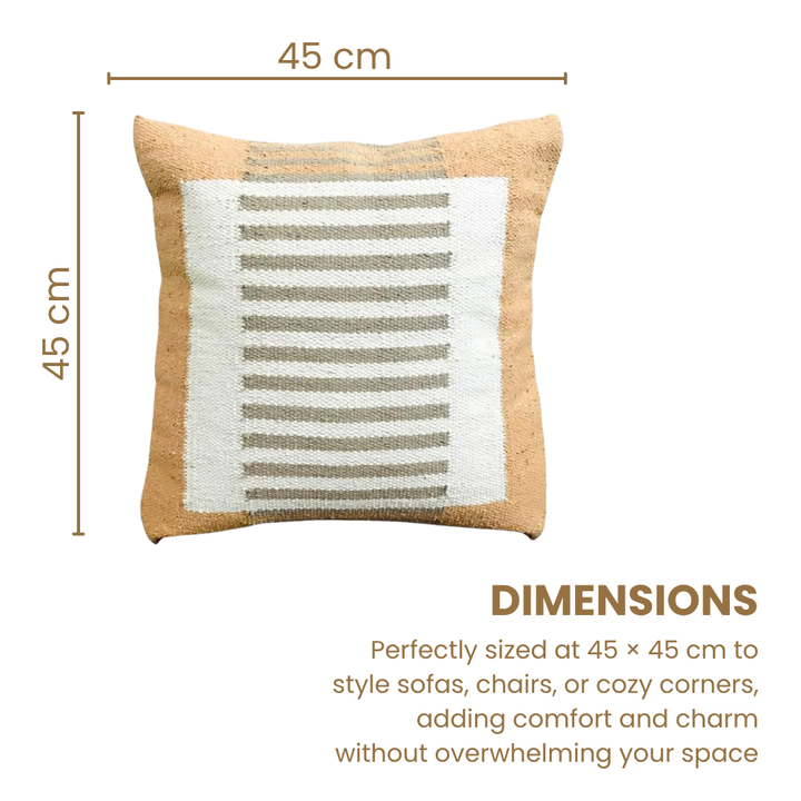 Handmade Cotton Beautiful & Decorative Designer Tan Pillow and Cushion Cover for Home Decor (Set of 2)