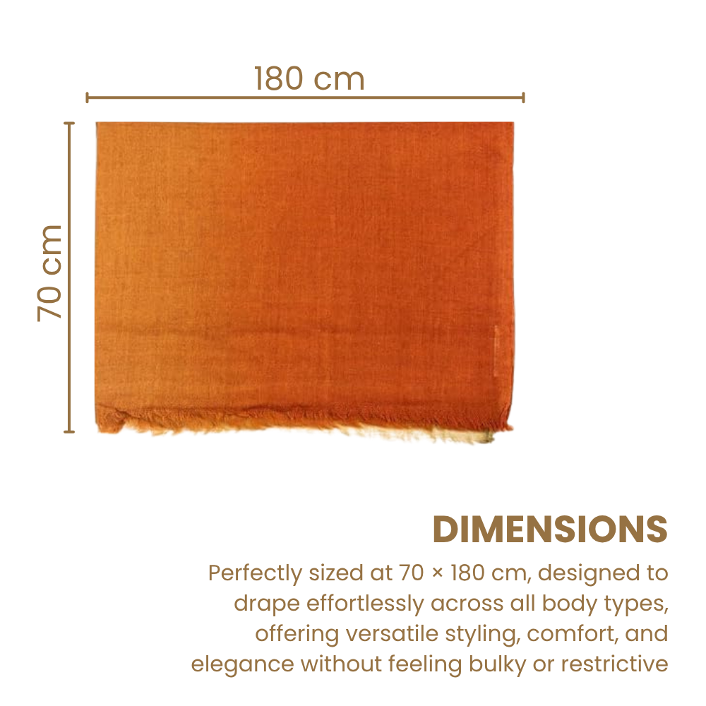 Rust & Toosh Wool Ombré Scarf, Handloom