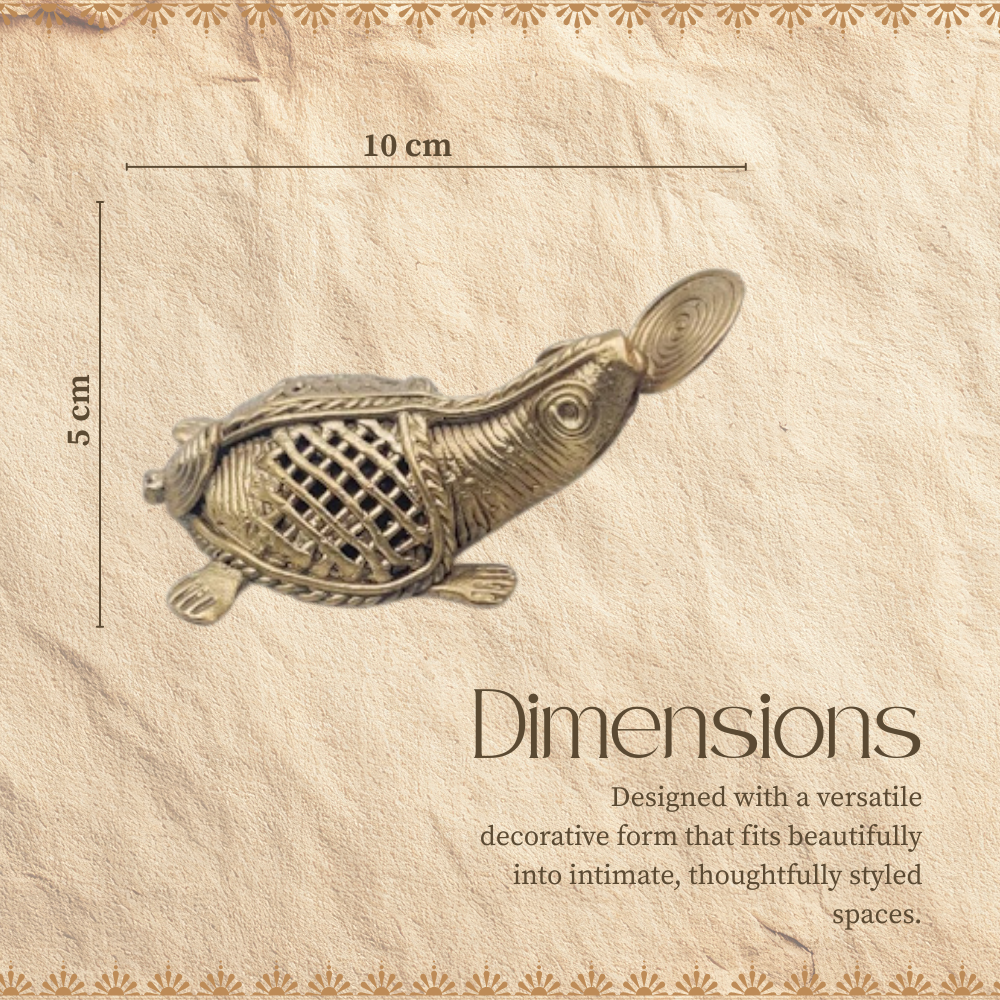 Handmade Brass Sea Turtle Statue with Coin Feature
