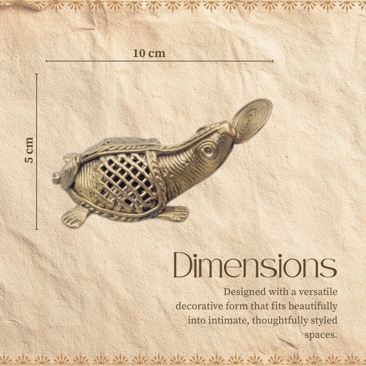 Handmade Brass Sea Turtle Statue with Coin Feature