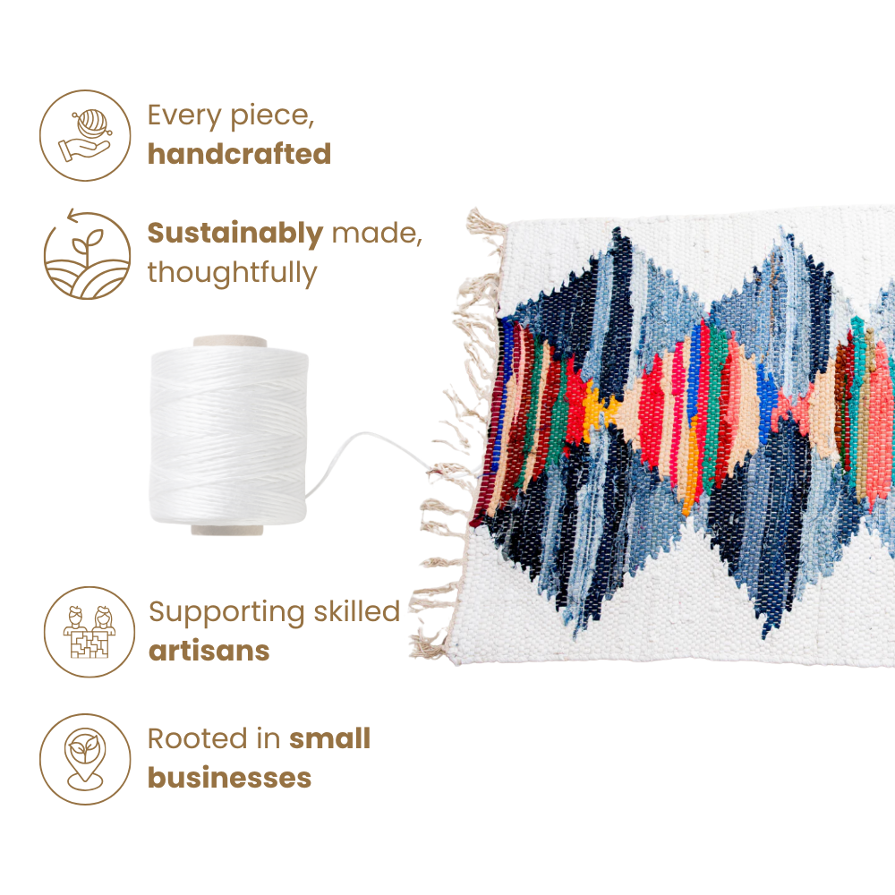 Multicolour Chindi Rag Rug, Recycled Cotton