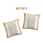 Handmade Cotton Beautiful & Decorative Designer Tan Pillow and Cushion Cover for Home Decor (Set of 2)